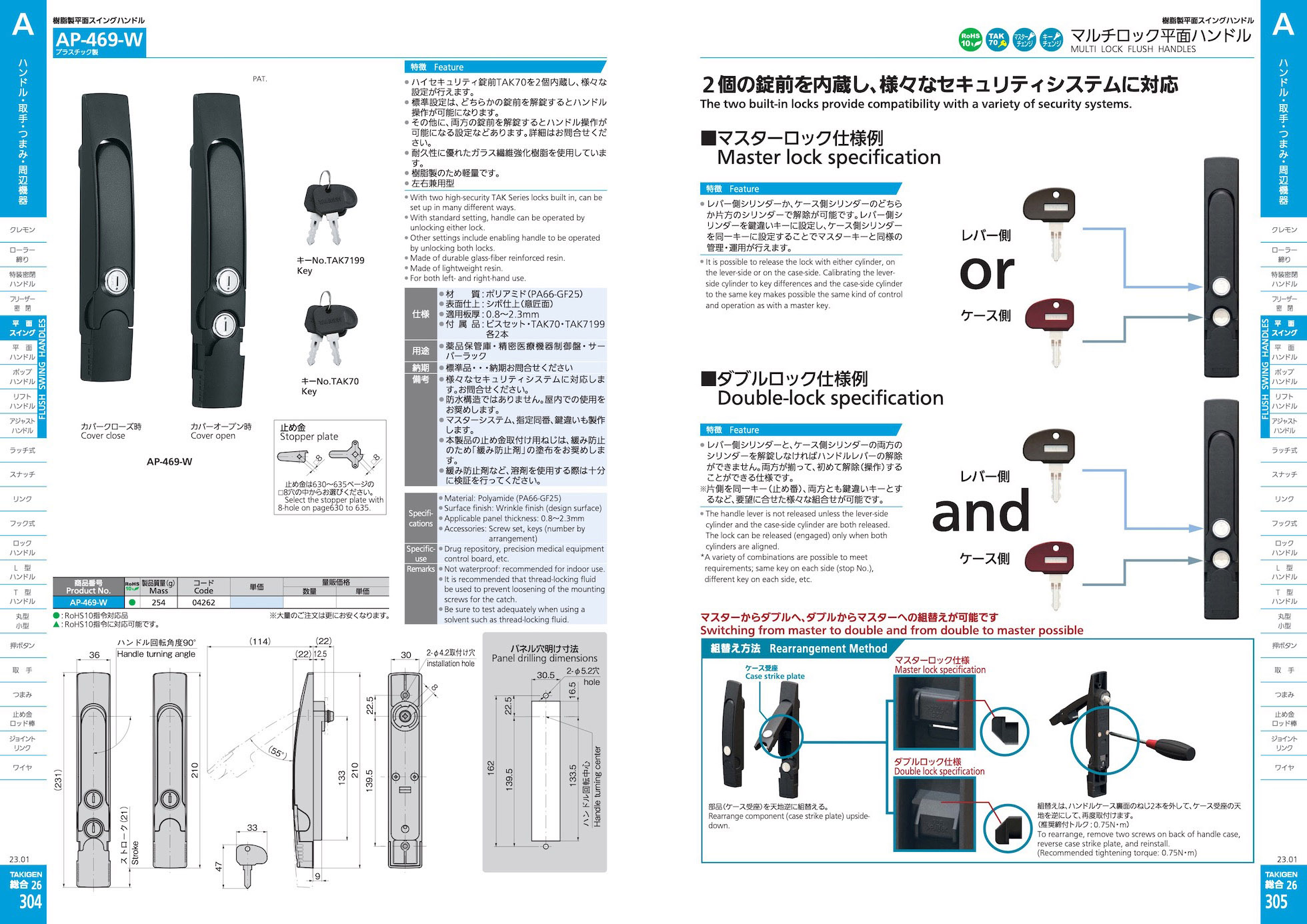 MULTI LOCK FLUSH HANDLES