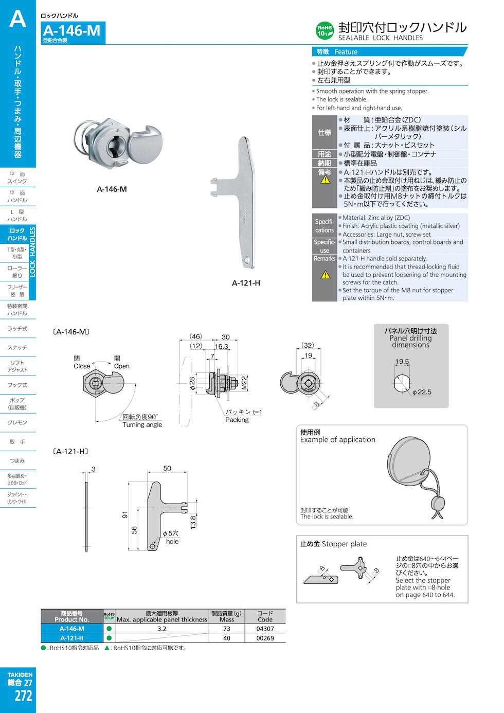 SEALABLE LOCK HANDLES