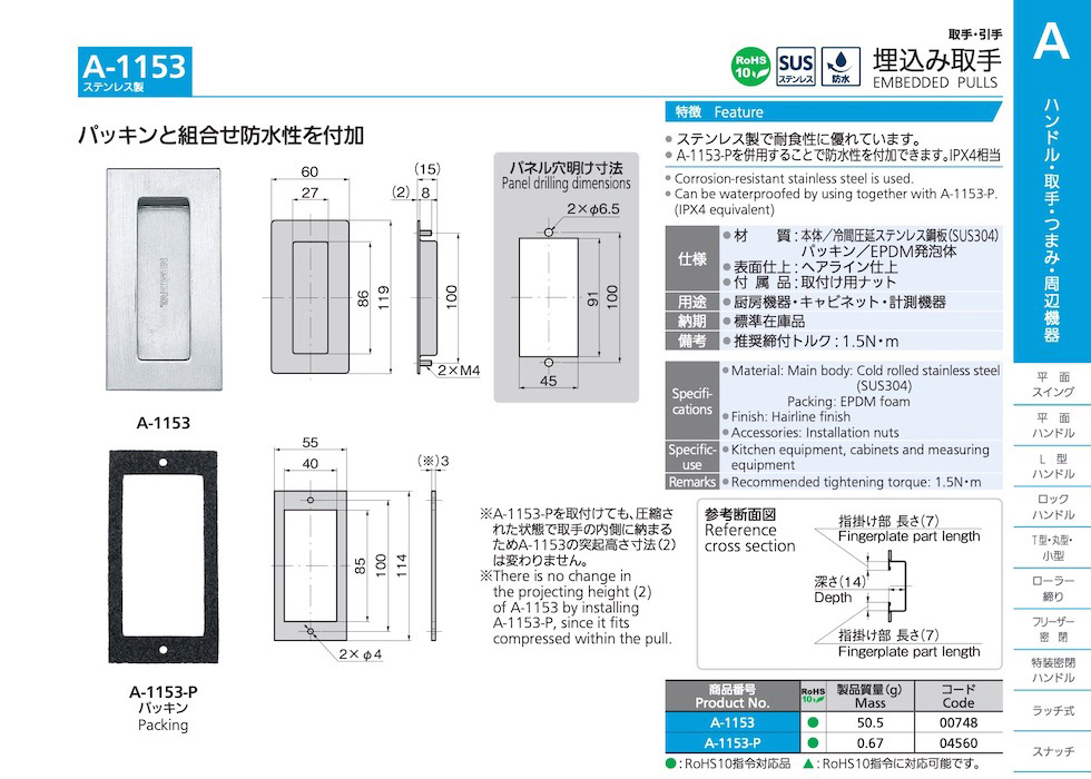 STAINLESS STEEL EMBEDDED PULLS