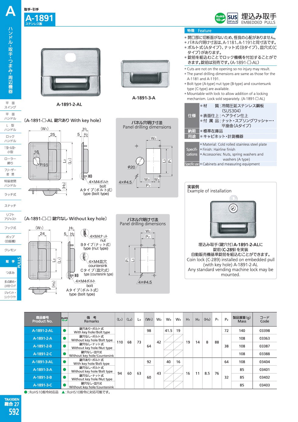 STAINLESS STEEL EMBEDDED PULLS