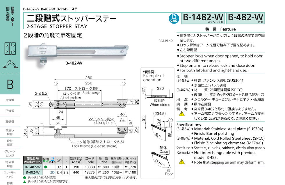 2-STAGE STOPPER STAY