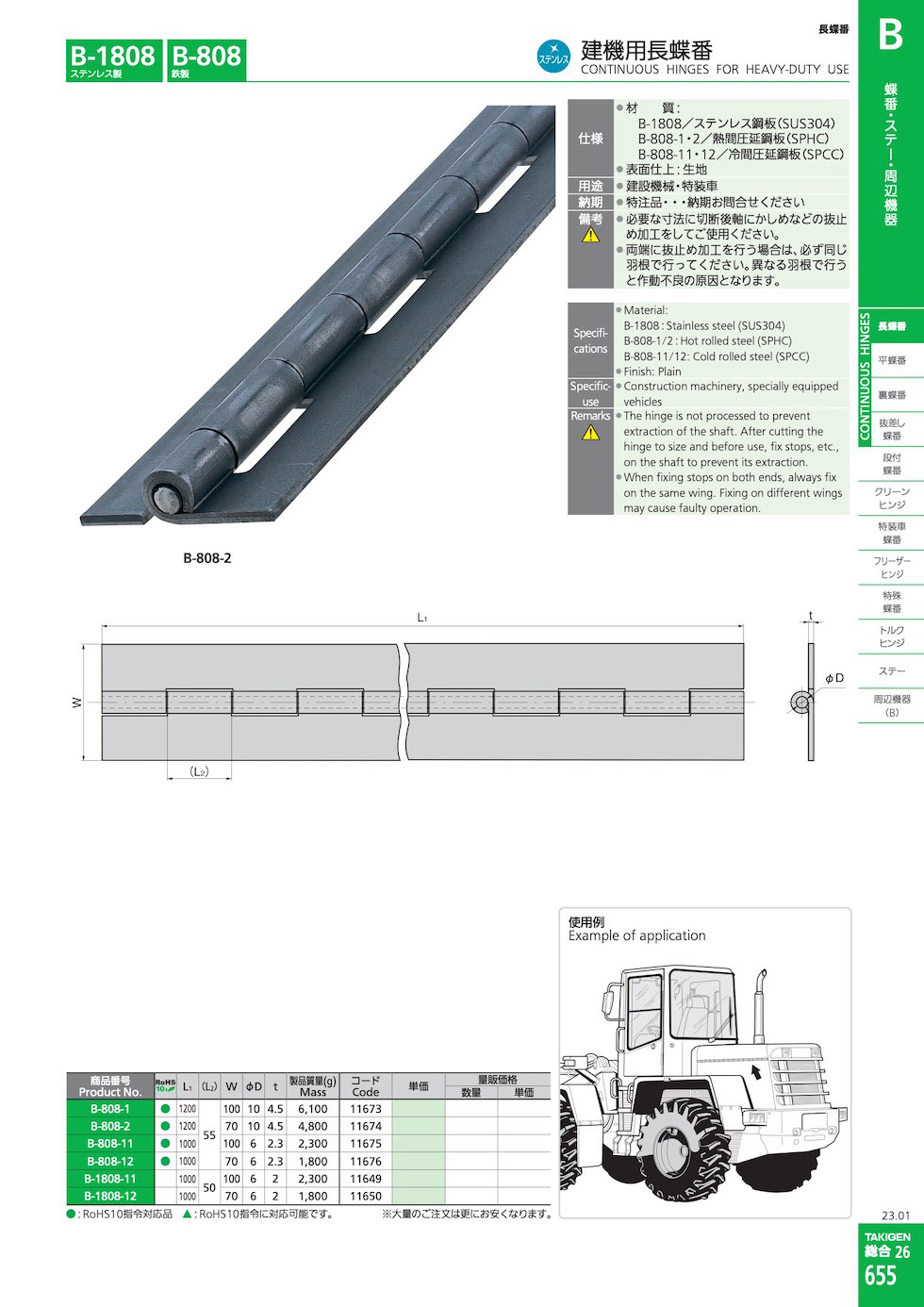 CONTINUOUS HINGES FOR HEAVY-DUTY USE