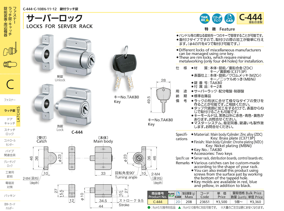 LOCKS FOR SERVER RACK