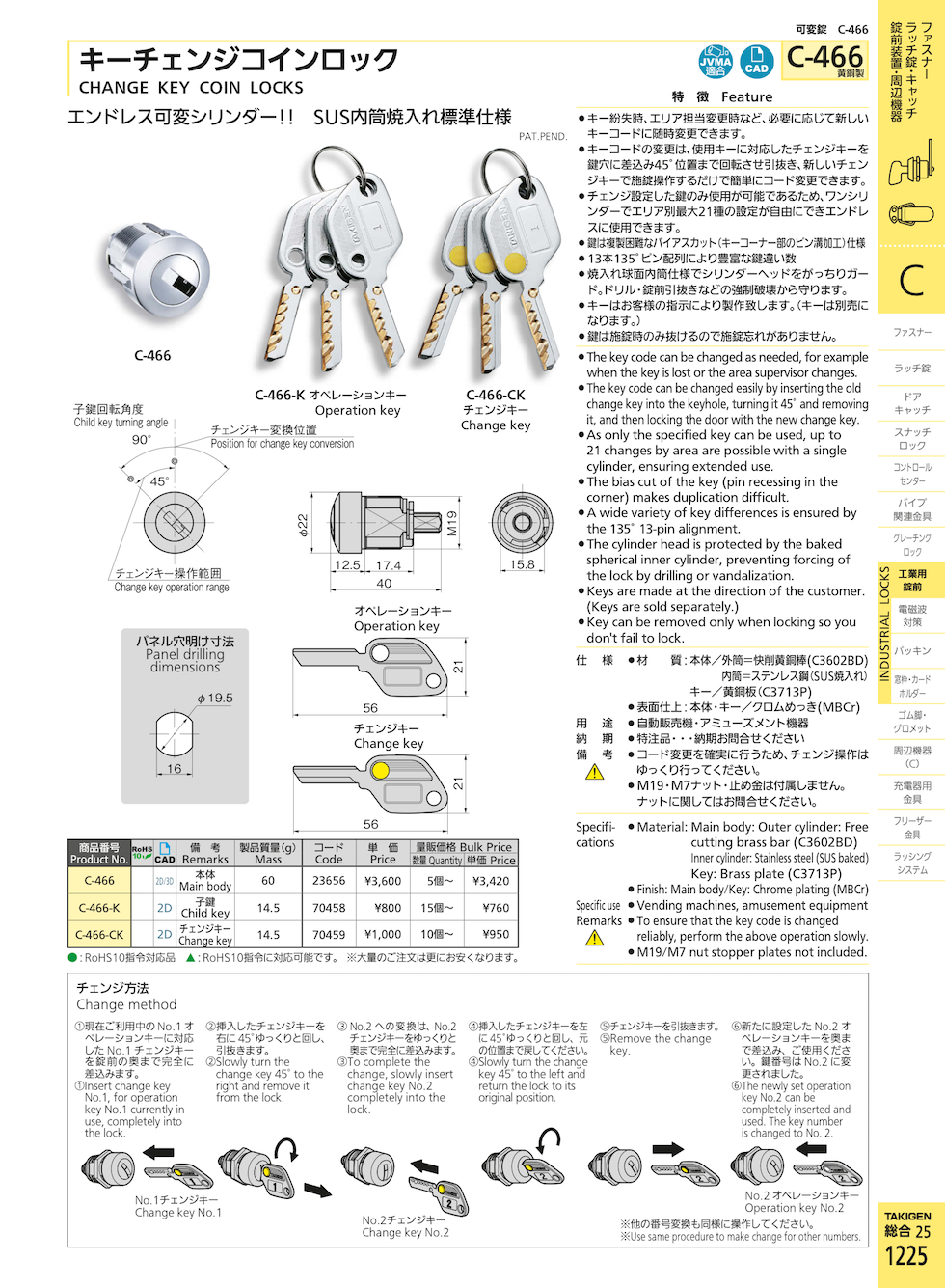CHANGE KEY COIN LOCKS