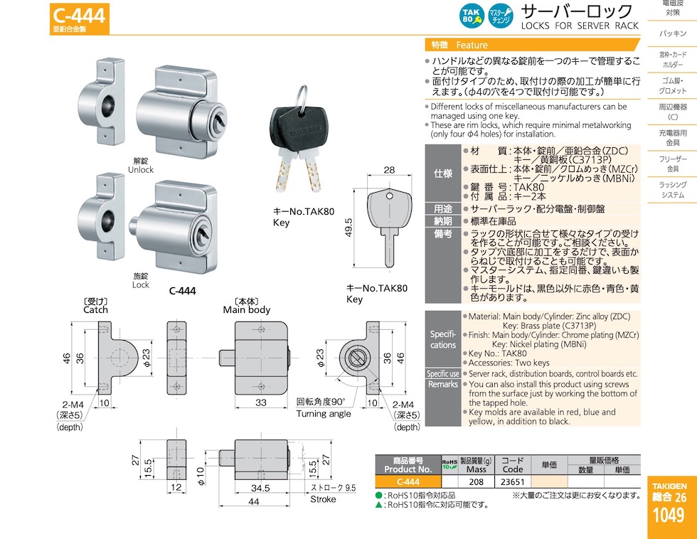 LOCKS FOR SERVER RACK