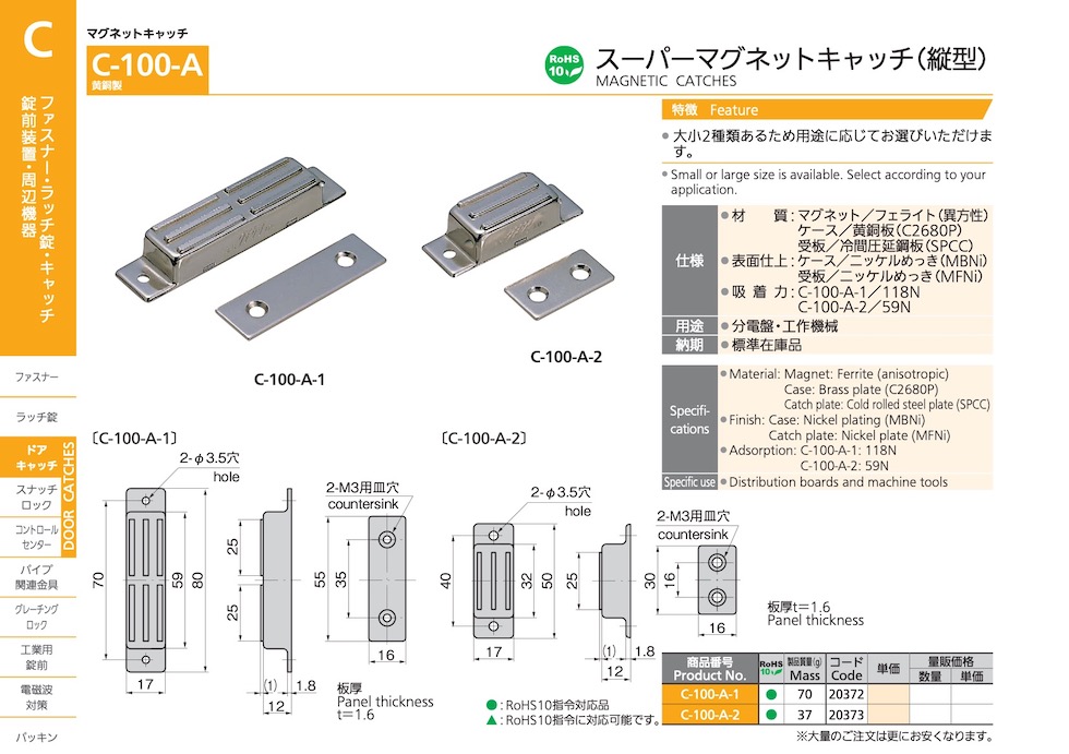 MAGNETIC CATCHES