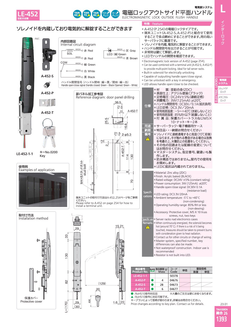 ELECTROMAGNETIC LOCK OUTSIDE FLUSH HANDLE